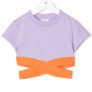 Fendi Lavender and Orange Kids Crop Top